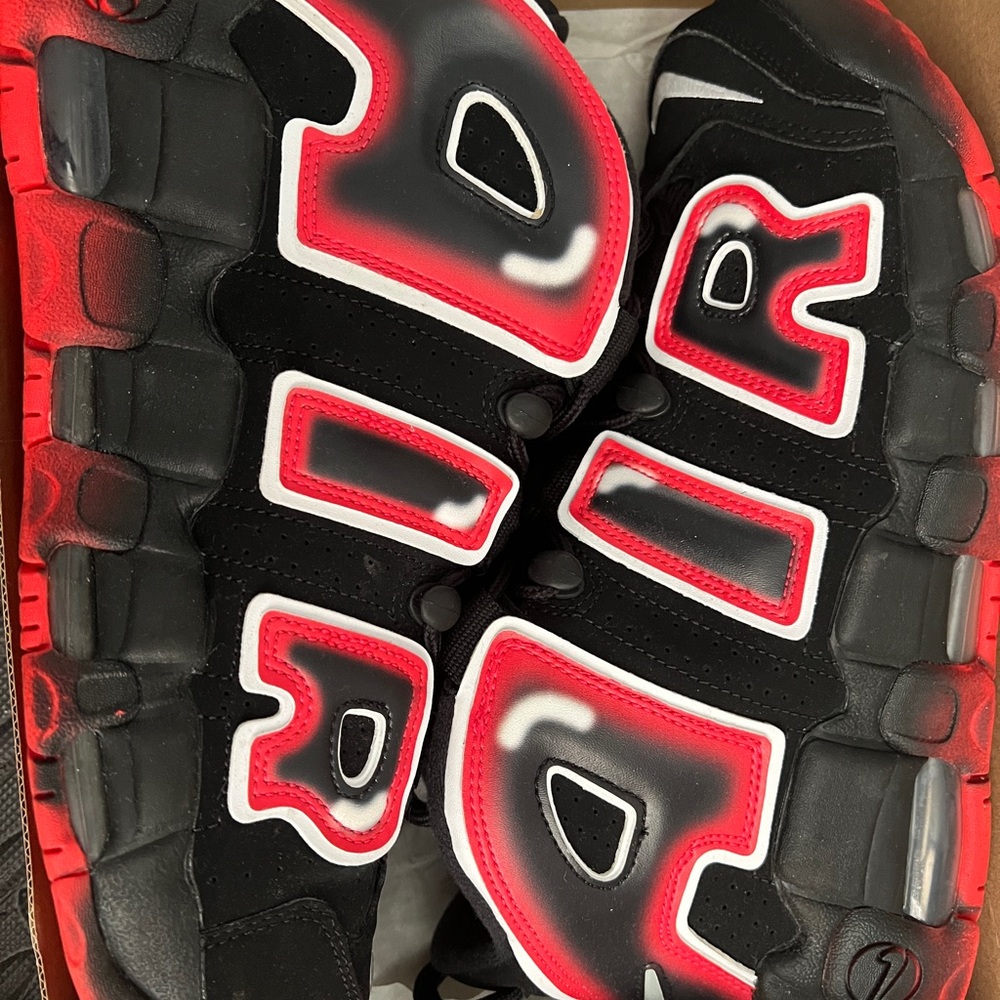 Nike Uptempo Black and Red Sneakers